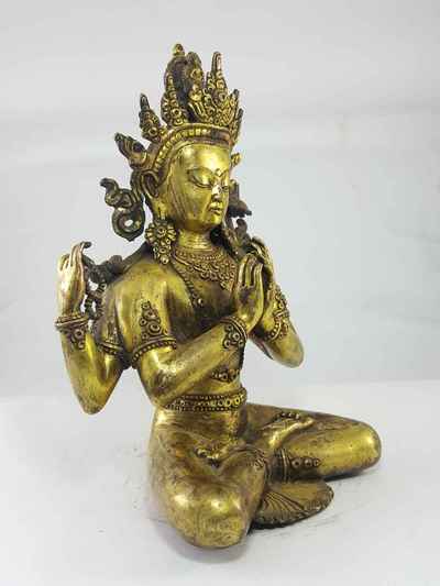 Chenrezig Statue Gull Gold Plated [antique Finishing], [newari Style], [sold]