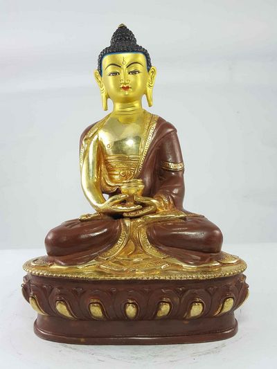 [best Price], Amitabha Buddha Statue [partly Gold Plated], [painted Face], For A Gift, Altars And Buddhist Ritual