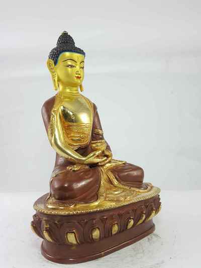 [best Price], Amitabha Buddha Statue [partly Gold Plated], [painted Face], For A Gift, Altars And Buddhist Ritual