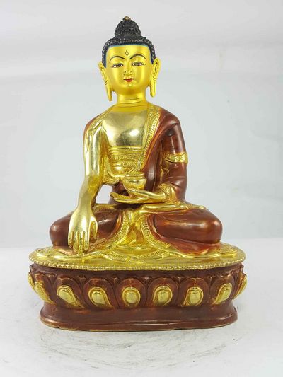 [best Price], Shakyamuni Buddha [partly Gold Plated], [painted Face], For A Gift, Altars And Buddhist Ritual