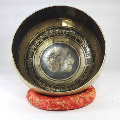 Mustang Bronze Hand Beaten Bowls With Dhoja Shell At The Centre, [select Accessories]