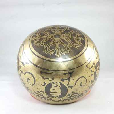 Mustang Bronze Hand Beaten Bowls With Spiral Mantra At The Centre, [select Accessories]