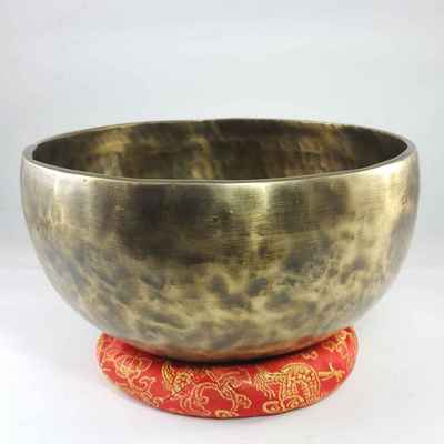 Hand Beaten Bronze Singing Bowl Antique Finishing, [select Accessories]