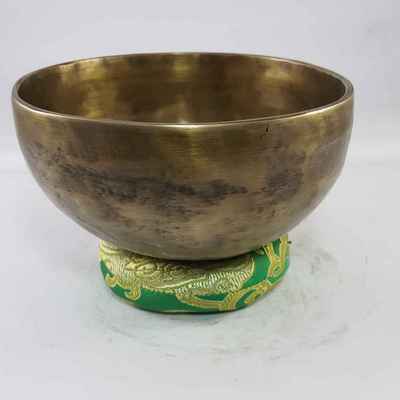 Hand Beaten Bronze Singing Bowl Antique Finishing, [select Accessories]