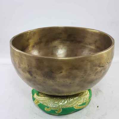 Hand Beaten Bronze Singing Bowl Antique Finishing, [select Accessories]