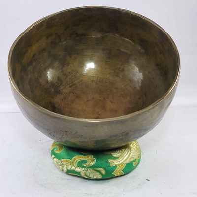 Hand Beaten Bronze Singing Bowl Antique Finishing, [select Accessories]