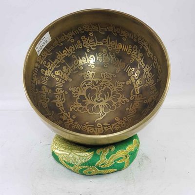 Bronze Hand Beaten Etched And Carved Bowls With Lotus At The Centre, [select Accessories]