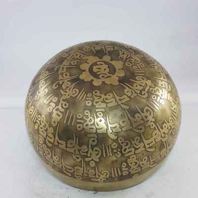 Bronze Hand Beaten Etched And Carved Bowls With Lotus At The Centre, [select Accessories]