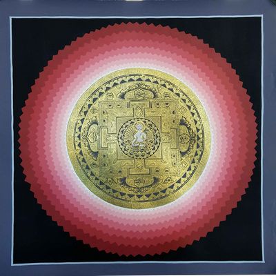 Red Lotus Shading Mandala Of White Tara