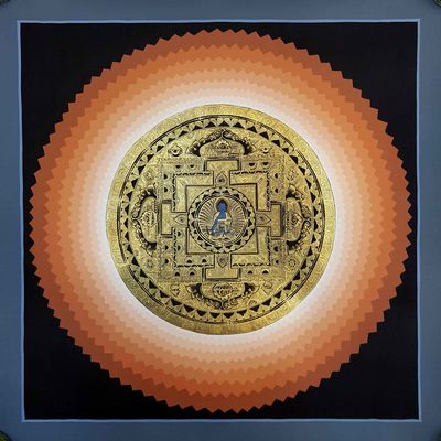 Orange Lotus Shading Mandala Of Medicine Buddha