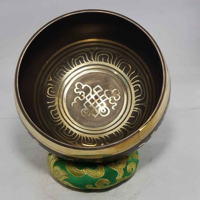 Endless Knot Design Singing Bowls [casting], [brass], [etched Designs], [select Accessories]