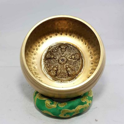 Pancha Buddha Embossed Hand Hammered Singing Bowls [casting], [brass], [select Accessories]