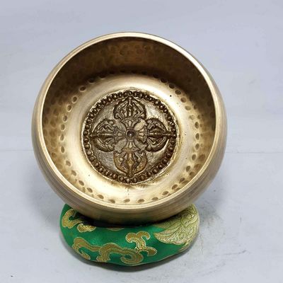 Double Dorje Embossed Hand Hammered Singing Bowls [casting], [brass], [select Accessories]
