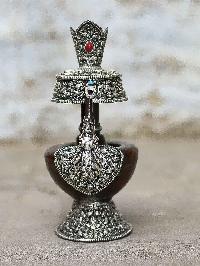 Copper Tibetan Bhumpa- Bhumba Silver Plated High Quality Carving