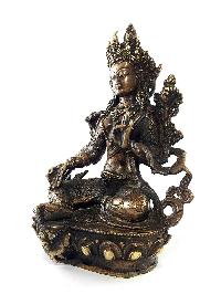 Exquisite And Rare Nepali Green Tara Statue [antique Finishing] - Perfect For Gifting And Home Décor At An Affordable Price