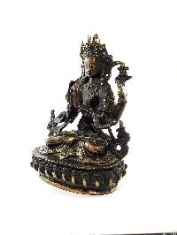 Exquisite And Rare Nepali Brass Chenrezig Statue [antique Finishing] - Perfect For Gifting And Home Décor At An Affordable Price