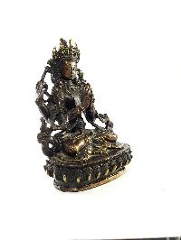 Exquisite And Rare Nepali Brass Chenrezig Statue [antique Finishing] - Perfect For Gifting And Home Décor At An Affordable Price