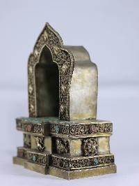 Copper Handmade Ghau [silver Plated], [resin Buddha]