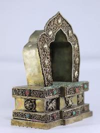 Copper Handmade Ghau [silver Plated], [resin Buddha]
