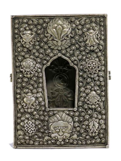 Copper Handmade Ghau [silver Plated], [ashtamangala]