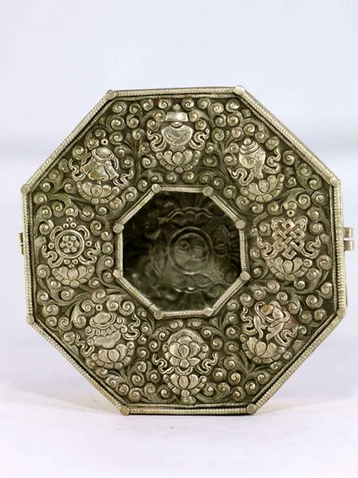 Copper Handmade Ghau [silver Plated], [ashtamangala]