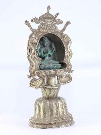 Copper Handmade Stand Chenrezig Ghau [silver Plated]