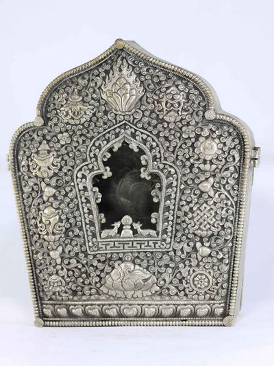 Copper Handmade Ghau [silver Plated], [jhya/ Window Design]