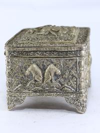 Silver Jewelry Box Ganesh Carved