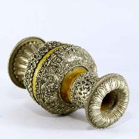 Tibetan Flower Vase :silver Vase Over Imitation Amber