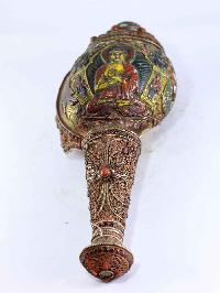 White Metal Filigree Conch Shell With Antique Finishing