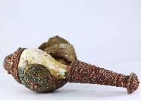 White Metal Filigree Conch Shell With Antique Finishing