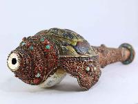 White Metal Filigree Conch Shell With Antique Finishing