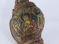 White Metal Filigree Conch Shell With Antique Finishing