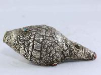 Silver Small Conch Shell With Full Silver Setting