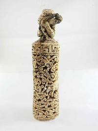 Tibet Tantra Old Cattle Bone Carved Endless Knot Stamp