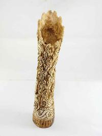 Tibet Tantra Old Cattle Bone Carved Mahakala Stamp