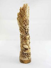 Tibet Tantra Old Cattle Bone Carved Mahakala Stamp