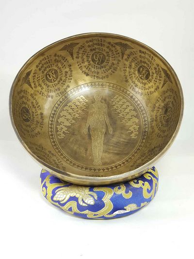 Base Chakra High Quality Singing Bowl With Tibetan Medical Man, [select Accessories]