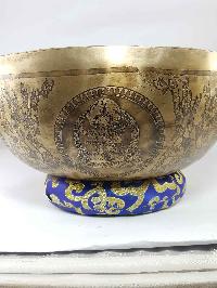 Root Chakra High Quality Singing Bowl [jambati], With Chenrezig On The Centre Ashtamangal On Sides, [select Accessories]
