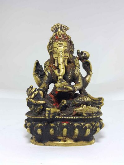 Brass Ganesh Statue Antique Finishing