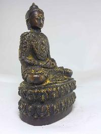 Copper Amitata Buddha Statue With Antique Finishing And Life Story Carving