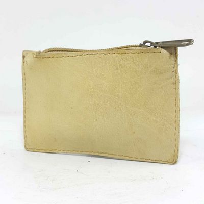 Pure Leather Handmade Coin Purse [cream], [1 Pocket], [1 Zip]