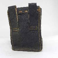 Pure Leather Handmade Belt Bag [all Hand Stitched], [1 Pocket], [leather Button Lock], [black]