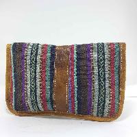 Gheri Cotton And Leather Shoulder Bag [2 Pocket], [1 Zip], [button Lock]