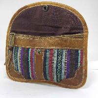 Gheri Cotton And Leather Shoulder Bag [2 Pocket], [1 Zip], [button Lock]