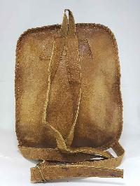 Himalayan Yak Leather Backpack Bag [2 Pocket], [1 Zip], [leather Stripe Lock]