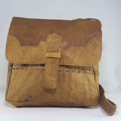 Himalayan Yak Leather Office Shoulder Bag [1 Pocket], [1 Leather Stripe Lock]