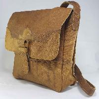 Himalayan Yak Leather Office Shoulder Bag [1 Pocket], [1 Leather Stripe Lock]
