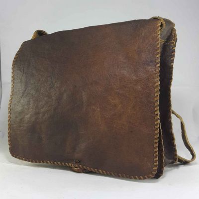 Himalayan Yak Leather Office Shoulder Bag [3 Pocket], [3 Leather Button Lock]