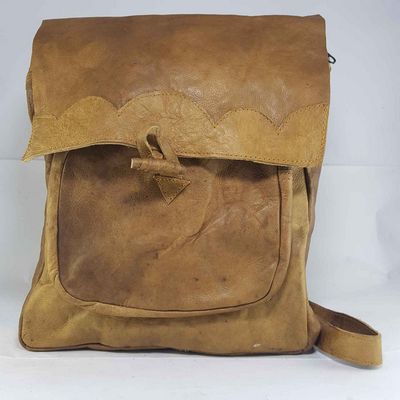 Himalayan Yak Leather Office Shoulder Bag [2 Pocket], [2 Zip], [1 Leather Botton Lock]